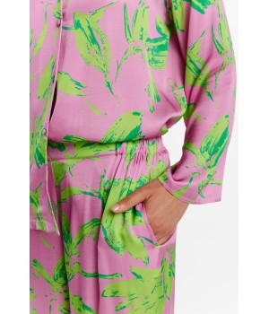 Conjunto de dormir en viscosa con estampado rosa